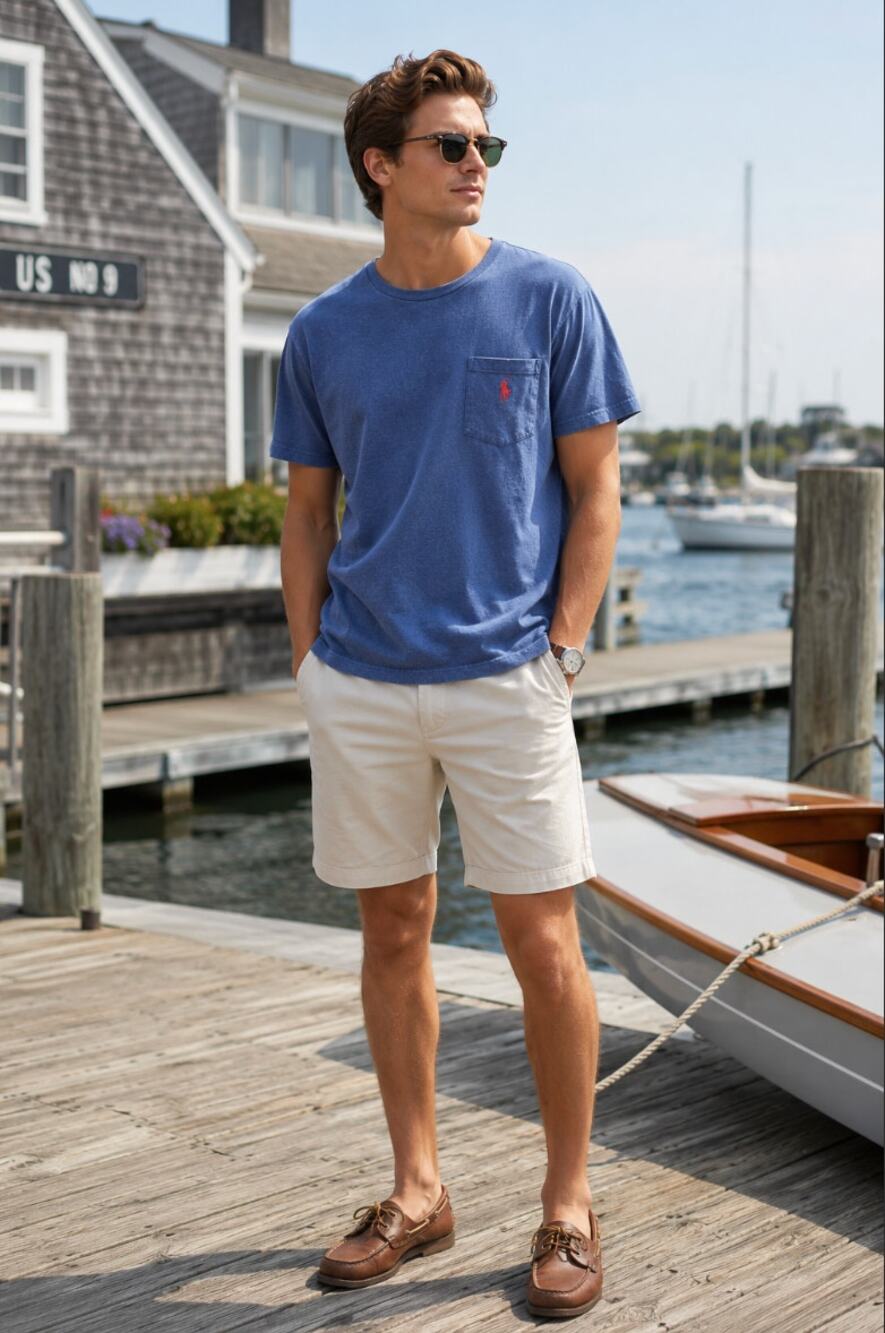 Polo Ralph Lauren Y2K Blue Logo Old Money Quiet Luxury Basic PreppyTee